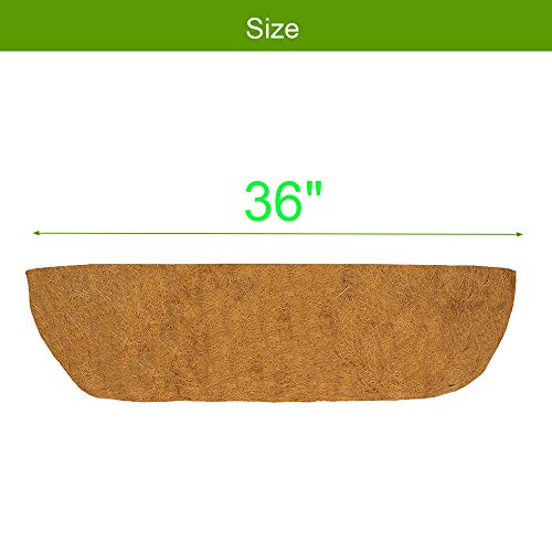 Frillybutts Coco Liners for Planters 36 Inch,Trough Coco Coir Coconut Fiber Replacement Liner