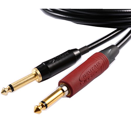 Boxking 20 Feet (20ft) Neutrik Silent Plug Instrument Cable (Silent 1/4 Straight - 1/4 Straight) 5N OCC Silver-Plate Premium Cable Luxury Colletion
