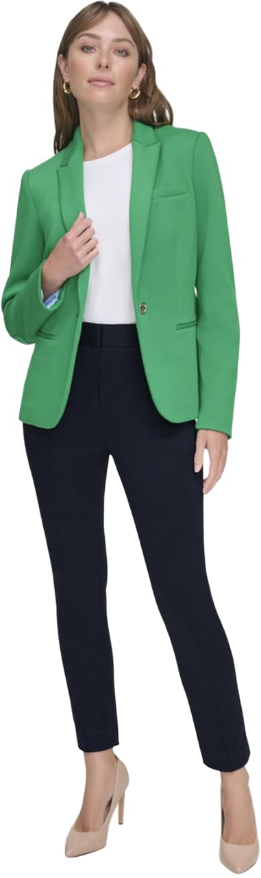 Tommy Hilfiger Women’s Suits One Button Blazer, Jolly Green, 10
