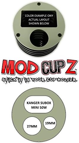 [2241] GRAY MOD CUP HOLDER exclusively for KANGER SUBOX MINI 50W by MODcupZ [ vape stand insert wrap vehicle silicone auto skin case car ]