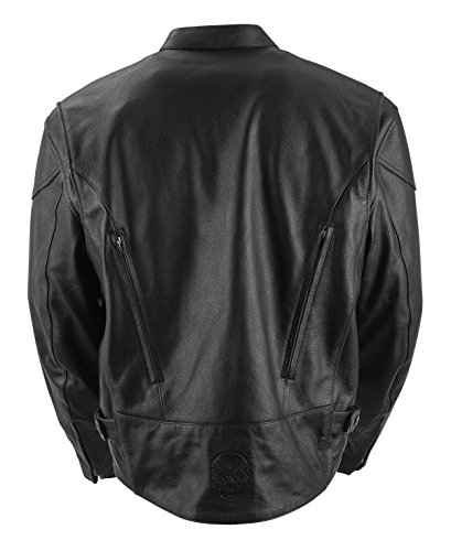 Black Brand Men's Leather Killer Motorcycle Jacket (Black, Large)