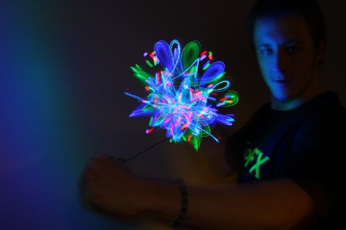 GloFX Team 8-LED Rave Double Orbit: True Color Orbital Flow Light Show