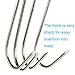 RJWKAZ Meat Hooks S Hooks Stainless Steel Poultry Hook BBQ Grill Cooking Smoker Hook Tool (5 Inch-6 Pack)
