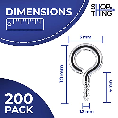 SHOP A THING Screw Eye Hooks Metal Heavy Duty AntiRust Self Tapping