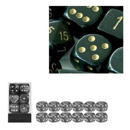 D6 16mm Black w/Gold (12)