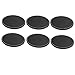 PINMEI Coasters,Black Leather Drink Coasters for Tabletop Protection Set of 6,3.9 Inch (Round Black)