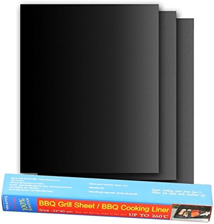 TD Design None Stick BBQ Grill Mats ( Set of 3 ), Barbecue Utensils for Gas, Charcoal, Electric Grill (FDA-Approved,15.75 x 13 inch) …
