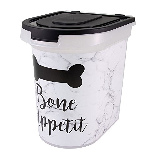 Paw Prints 37912 15 lb. Plastic Pet Food Bin, 12.5" x 9.75" x 13.38"