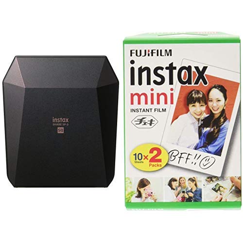 超ポイントバック祭 Instax スマホdeチェキ スマートフォン用プリンター Fujifilm Share B07qhp46zb 2 Jp Mini Instax 枚入 チェキ用フィルム インスタントカメラ ブラック Sp 3 フィルム 4 H Org