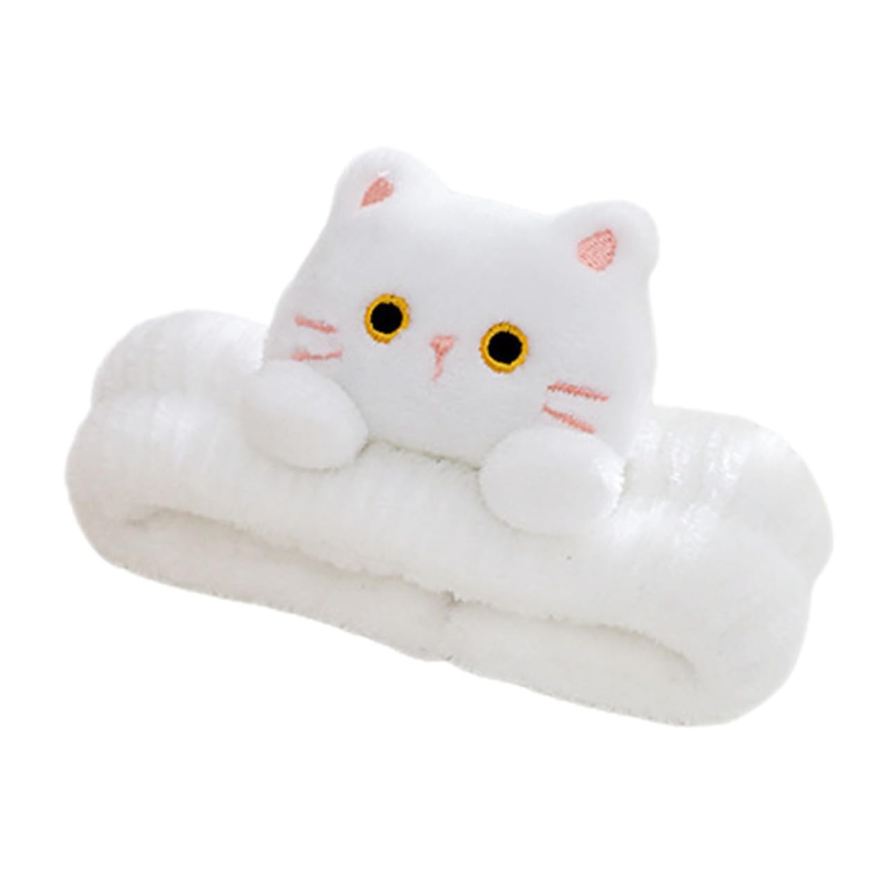 BELLIFFY Elastic Cartoon Cat Face Cleaning Headband for Women Cute Spa Hair Band for Washing Face and Daily Skincare Routine Comfortable and Stylish Makeup Headband