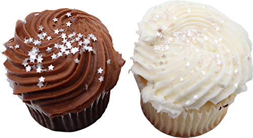 Hobbyland Edible Sprinkles (Metallic Silver Glitter Stars, 4.5g)