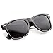 zeroUV - Retro Wide Arm Neutral Colored Lens Horn Rimmed Sunglasses 55mm (Matte Black / Smoke)