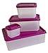 Bentology Raspberry Meal Holder Set - 4 Microwave Safe, Leak Proof Containers for Meal Prep, Snacks & Leftovers