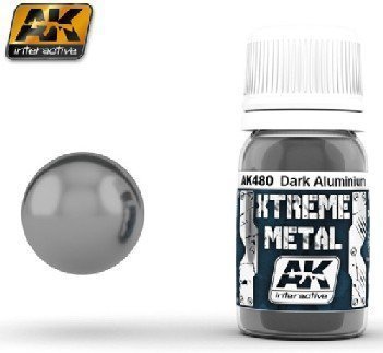 AK Interactive Xtreme Metal Dark Aluminium Metallic Paint 30ml Bottle Model Kit Paint Car Plane