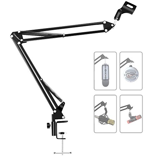 Earamble-Professional-Studio-Condenser-Microphone-Suspension-Boom-Scissor-Mic-Arm-Stand-with-Table-Mounting-Clamp-Suitable-for-Blue-Yeti-Snowball