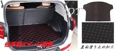 Amazon Co Jp 日産 新型 エクストレイル 専用設計 ブラック レザー トランクマット 赤ステッチ ラゲッジマット カーゴマット 防水 防滑り カーゴ トランク T32 車 バイク