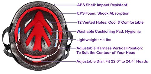 SG Dreamz Adult Helmet – Commuter Bicycle Helmets for Men and Women - Adjustable Dial for Head Circumference 22" to 24.4" (Head Size Medium to Large) (White)