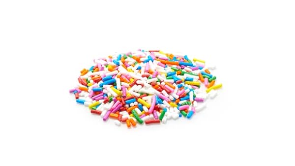 YUPIK RAINBOW SPRINKLES, 2.2 LB (35.2 OZ), LOW SUGAR, CHOLESTEROL-FREE, SODIUM-FREE, KOSHER, IDEAL FOR BAKING, AND DECORATING ICE CREAM, CAKES, COOKIES, CUPCAKES, AND DONUTS