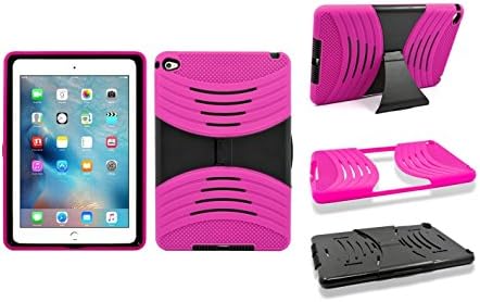 Apple iPad Mini 4 case, GADGETFARMER Heavy Duty Tough Hard Shock-Resistant Dual Layer Ultra Durable Protective Kickstand Case (Pink Kickstand)