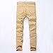 Aiyino Mens Skinny Runway Distressed Slim Denim Biker Jeans Hiphop Pants (US 33(Tag Size 34), Khaki)