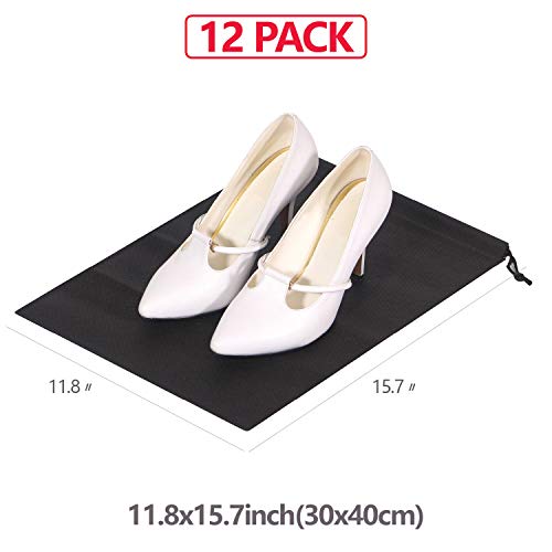 12 Pack Shoe bags for travel waterproof Non-Woven with rope for men and women Large shoes pouch storage packing organizers