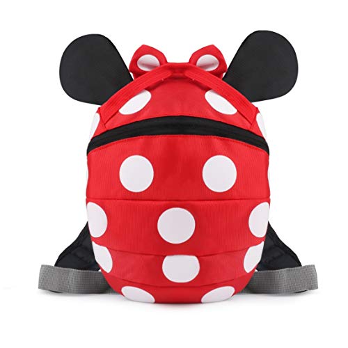 Idefair Kids Harness Backpack, Anti-Lost Toddler Backpack Leash Mini Cute Safety Leash Bag for Age 1-5 Years Old Boys and Girls with Detachable Rein (Red)