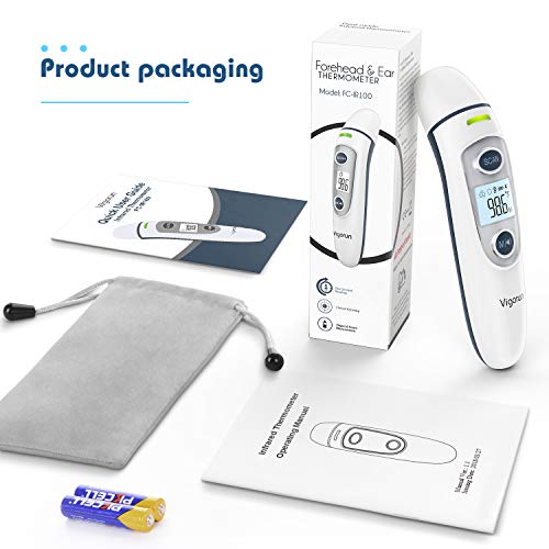 Vigorun Forehead and Ear Thermometer for Fever, Digital Infrared