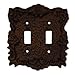 Rustic Brown Cast Iron Double Switch Cover Plate