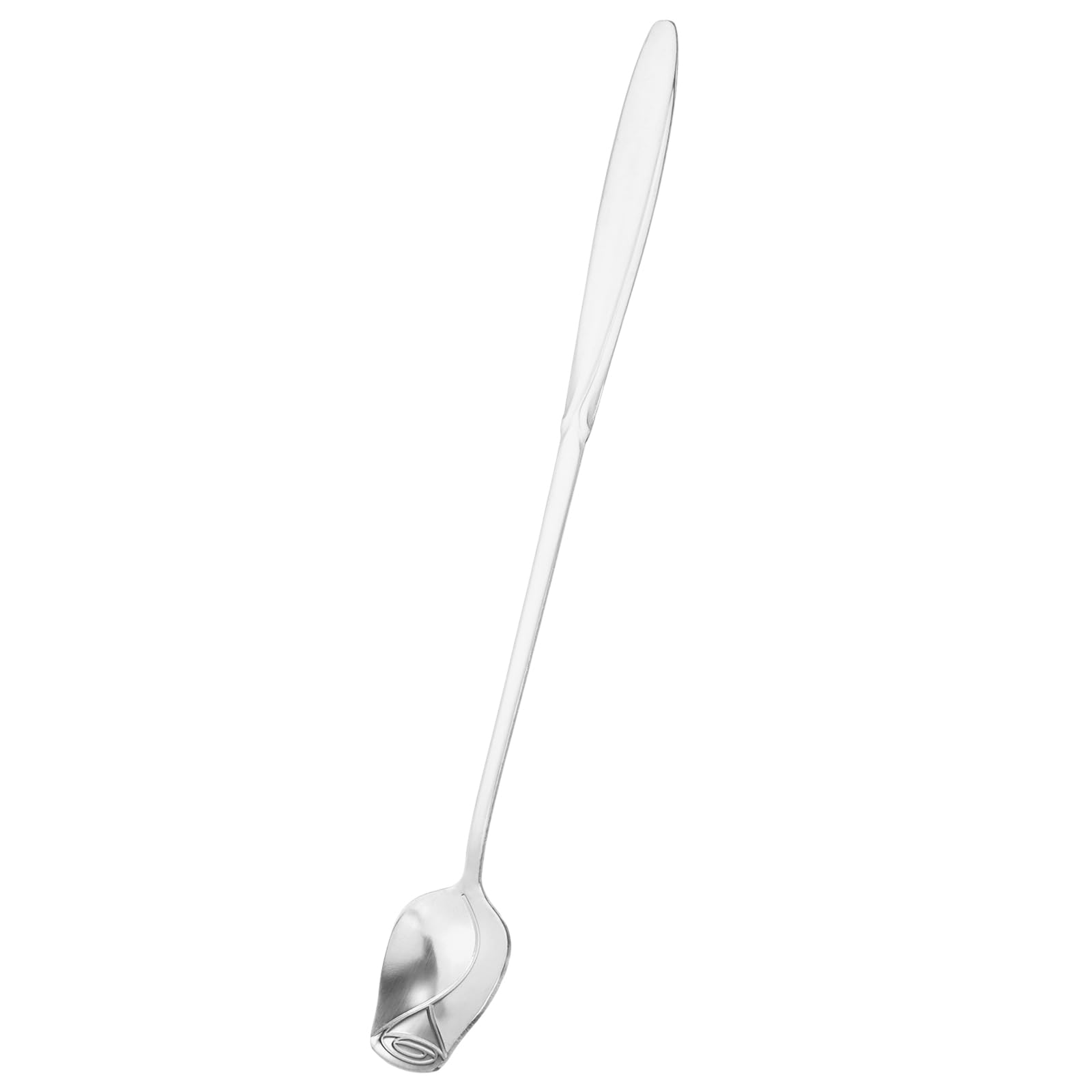 uxcell 7 Inch Stainless Steel Coffee Spoons Rose Flower Shape Spoons Ice Tea Spoon Dessert Spoon for Sugar Cake Stirring Mixing, Silver