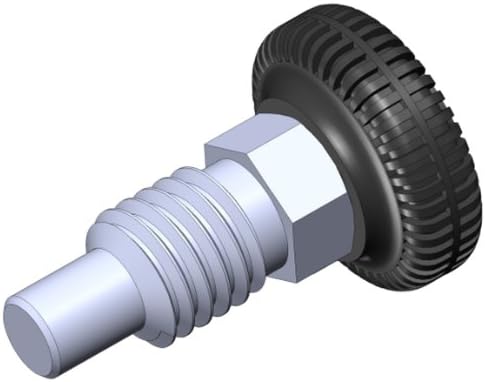 Innovative Components AP1CSK4-21 Hand Retractable Plunger Pin, 1.00" Plastic Knurled Knob, 5/8-11 threads .38" diameter pin tip, Steel Zinc