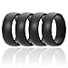 ROQ Silicone Rubber Wedding Ring for Men, Comfort Fit, Breathable Rubber Engagement Band, Men's Wedding Band, 8mm Wide 2mm Thick, Dome Solid, 4 Pack, Black, Size 9