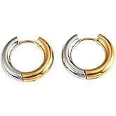 20GA Titanium Steel 3mm Thick Hinged Hoop Earrings, Sold as a Pair