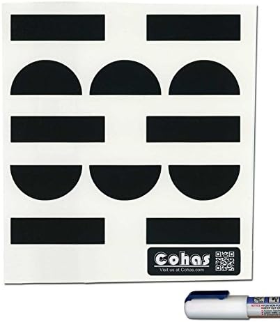 CohasChalkboard Labels for Pro Chef Magnetic Tins Includes Liquid Chalk Marker and 36 Labels, Extra Fine Tip, White Marker