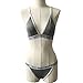 Romacci Women Lingerie Set Sports Letter Printed Bikini Set Thong Briefs Two Piece Underwear Suit