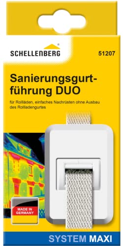 Schellenberg 51207 Sanierungs-Gurtfuehrung DUO Maxi fuer Rolladengurte mit Zugluftdichtung, Sanierungsgurtfuehrung