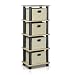 FURINNO LAci 4-Bins System Rack, Oak/Black/Light Brown primary