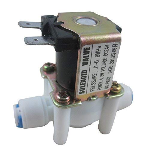 SENSTREE 24V 1/4" Water Solenoid Valve Inlet Feed Normally Closed N/C Quick Connect for RO Reverse Osmosis Pure System
