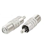 Conwork 6-Pack, F Type Female to RCA Male Coax Coaxial Cable Audio Adapter Connector
