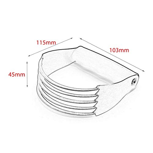 VIGE Stainless Steel Pastry Blender Home Flour and Oil Mixer Biscuit Play Powder Device Durable Cream Cutter Kitchen Tools - Silver