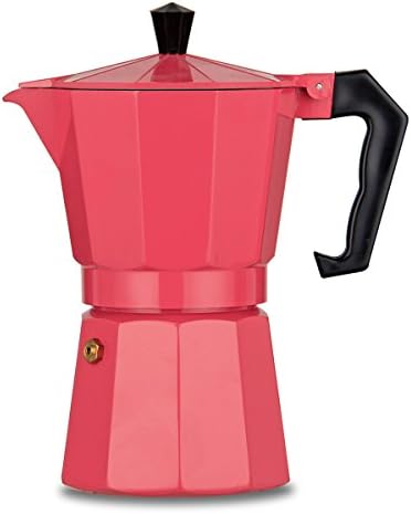 XIHAO Aluminum Stovetop Espresso Coffee Maker Moka Pot  (6 Cup, Pink)