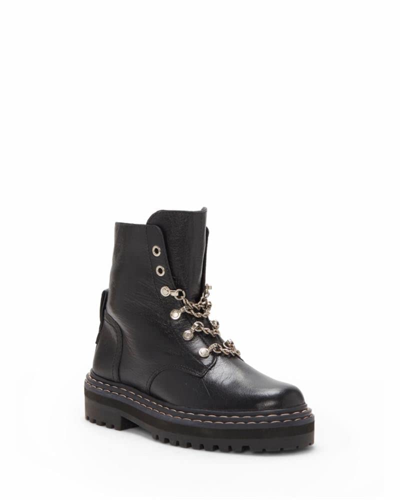 Photo 1 of Vince Camuto Popinta Black Soft Goat Side Zipper Rounded Toe Chain Detailed Boot