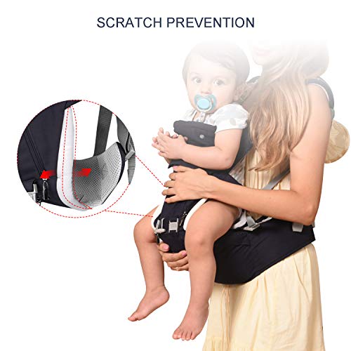 Bable Baby Carrier with Hip Seat 9-in-1, 360 Ergonomic Baby Carrier, Toddler Tush Stool for All Seasons, Soft Baby Sling No Infant Insert Needed - Adapt to Newborn, Infant Hiking Backpack Carrier