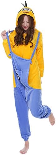 kxry Costume Winter Adult Cartoon Cosplay Pajamas Onesies Carnival Party (Large, Minions)