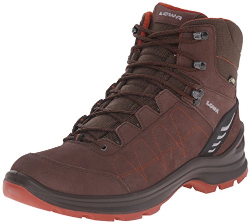 Lowa Men's Tiago GTX Mid Hiking Boot, Espresso/Rust, 10 M US