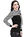 Allegra K Ladies Tie-bow Neck Striped Long Sleeve Splicing Autumn Shirt,Black,M