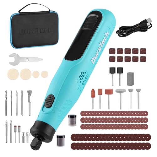 DURATECH 3.6V Cordless Grinder, 25000RPM Rechargeable Multitool, Rotary Tool with 135 Accessories, 6 Variable Speed, for Cutting, Carving, Engraving, Drilling