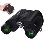 Binoculars,10 X 25 Portable Pocket Folding Binoculars Compact Low Light Night Vision Large Eyepiece High Power Waterproof Binoculars for Adults Kids Travelling Sightseeing and Outdoor Activities