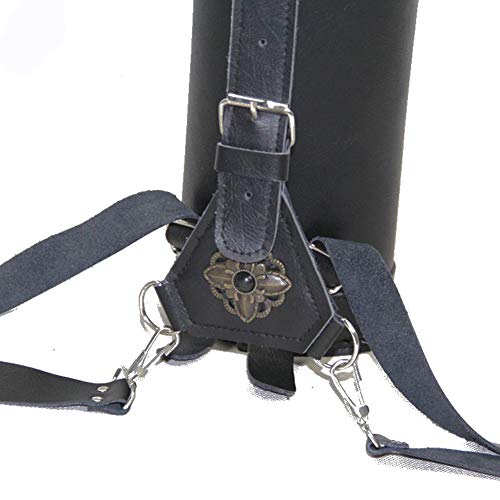 Dostyle Pure Handmade Traditional Archery Shoulder Back Quiver Bow Genuine Leather Arrow Holder Mongolian Striker's Quiver Bag Pure Leather Sewing for Hunting Target