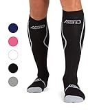 Premium Compression Socks For Recovery by ABD ATHLETE feature 15-20 mmHg Graduated Compression Technology Making Ideal Air Travel Socks, Shin Splints Socks, Diabetic Socks or For Recovering Athletes