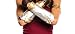 Miracle(Tm) Wonder Woman 2017 Costume Gloves - Brown Leather Gloves (M, Gauntlets (Grey & Gold))